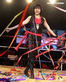 台灣史上第一次日本女子摔角聯盟StardomVS大江戶隊，6人大混戰。（記者邱榮吉/攝影）