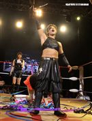 台灣史上第一次日本女子摔角聯盟StardomVS大江戶隊，6人大混戰。（記者邱榮吉/攝影）