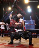 台灣史上第一次日本女子摔角聯盟StardomVS大江戶隊，6人大混戰。（記者邱榮吉/攝影）