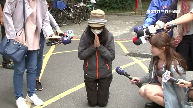 台大潑酸　兇嫌母下跪「盼謝生康復」