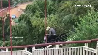 工人無防護措施　高空油漆太平雲梯