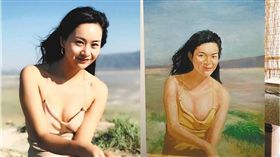 油畫,畫像,大陸,重慶,抽象畫,美女,新疆,生日　圖／翻攝自微博