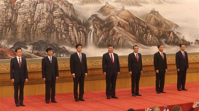 中共7常委　習李栗汪王趙韓亮相
