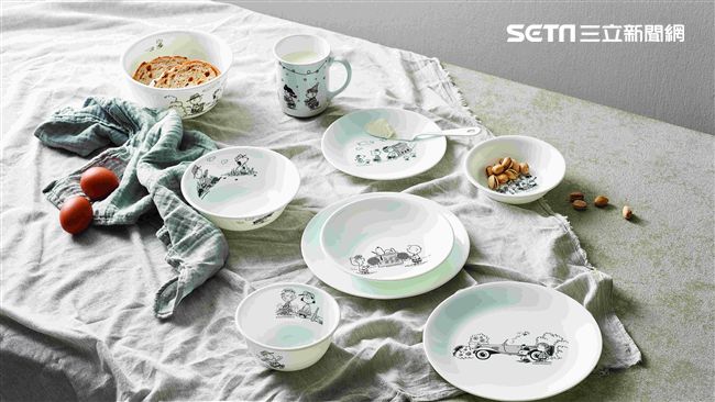 史努比經典黑白花色　登百年餐具品牌