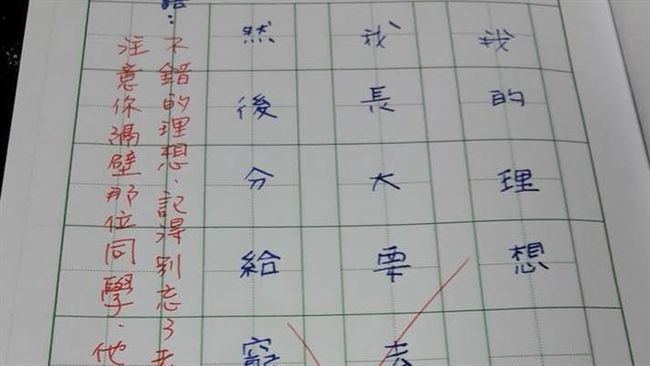 小孩寫下荒謬志願　班導神回網友笑翻