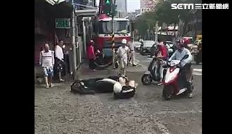 水泥爆管還是噴錯？行人遭潑及送醫