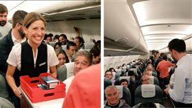 三星為了重拾形象，與西班牙航空（Iberia）合作，大方送出上個月剛上市的Galaxy Note 8給乘客，藉機強調三星的手機可以「放心」帶上飛機了（圖／Samsung España推特）