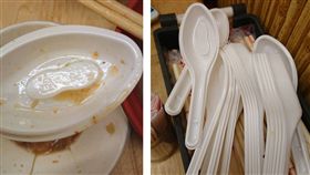 有網友日前吃火鍋發現店家提供的湯匙是不耐高溫的「6號塑膠」，嚇得他只能等湯涼後再撈來吃。（圖／翻攝自ＰＴＴ）