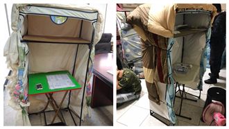 防干擾！詐騙集團自製「棉被屋」隔音