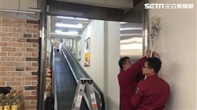 ▲ 「遠百企業股份有限公司景美分公司」1 至 2 樓防火區劃防火門無 法連動關閉。（圖／北市法務局提供）

