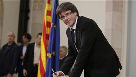加泰隆尼亞,普伊格蒙特,Carles Puigdemont（圖／美聯社／達志影像）