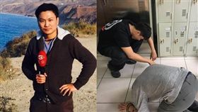 三立新聞記者傅家慶跪謝救命恩人／合成圖／傅家慶提供、傅家慶臉書