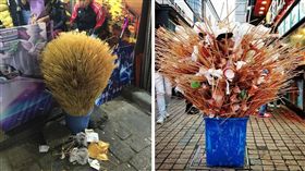 竹籤,垃圾桶,裝置藝術,大陸,遊客 （圖／翻攝自PTT）