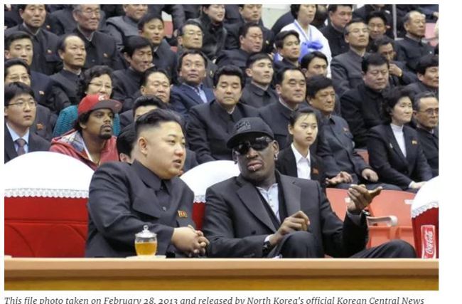前NBA球星羅德曼多次造訪北韓當和平大使,是金正恩的國際好友。(資料照)