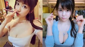 涉谷由里擁有傲人上圍。（合成圖／翻攝自涉谷由里臉書）