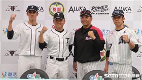 陽岱鋼、洪一中、羅德監督井口資仁、羅德球員鈴木大地。（圖／記者王怡翔攝）
