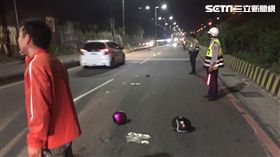 新北蘆洲環堤大道靠近捷運機廠，發生3-4台機車車禍（圖／翻攝畫面）