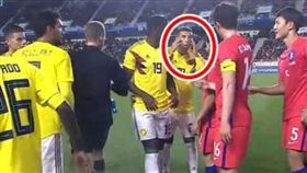 ▲韓國與哥倫比亞球員衝突。（圖／截取比賽畫面）