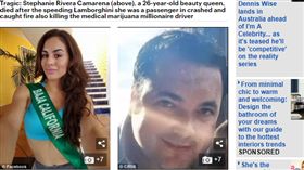 美國,加州,交通,富豪,選美冠軍,正妹,車禍,車速,墨西哥
http://www.dailymail.co.uk/news/article-5066841/Beauty-queen-dies-fiery-Lamborghini-crash.html