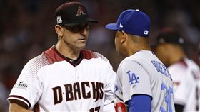 ▲響尾蛇羅夫洛（左）與道奇羅伯茲。（圖／美聯社／達志影像）