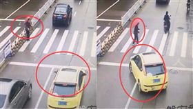 浙江,磐安,交警,斑馬線,過馬路,禮讓,切線,車道,跨越,無視,交通,安全 圖／翻攝自YouTube https://goo.gl/tLD5xV
