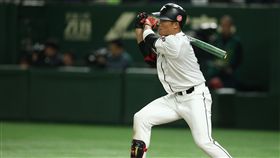 亞冠賽台日戰　王柏融敲安亞洲職棒冠軍爭霸賽中職聯隊18日晚間與日本隊交手，6局下中職聯隊王柏融擊出安打。中央社記者張新偉東京攝　106年11月18日