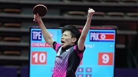 世大運桌球女單　鄭怡靜晉級金牌戰（3）中華隊選手鄭怡靜（圖）29日在台北世大運桌球女子單打準決賽中，擊敗北韓選手金頌伊，拿下金牌戰門票。中央社記者徐肇昌攝　106年8月29日