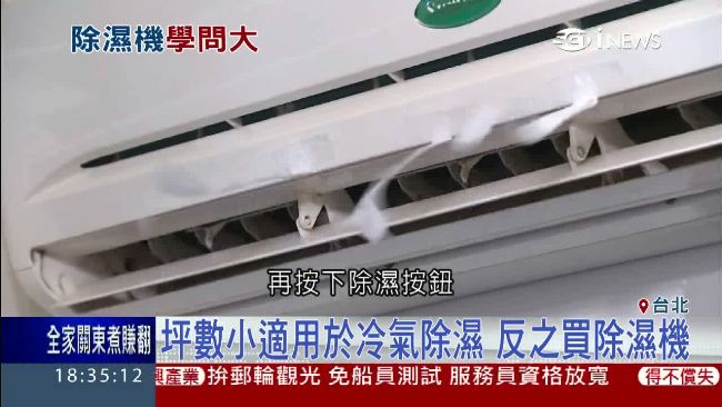 冬天易潮濕　坪數小適用冷氣除濕