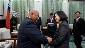 總統蔡英文接見帛琉共和國眾議院議長安薩賓訪問團。（圖／總統府提供）