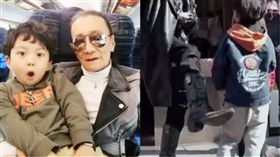 謝賢出腳教訓小孩。（合成圖／翻攝自微博）