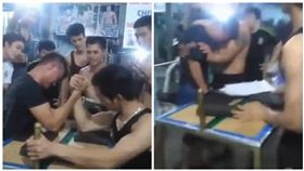 越南,比腕力,扳手腕,手臂骨頭被折斷（圖／翻攝自YouTube）