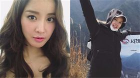 李詩英挺孕肚登山。（合成圖／翻攝自李詩英IG）