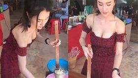 泰國辣妹露酥胸賣麵／爆笑公社