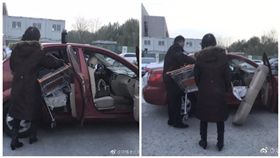 大陸,北京,推車,購物車,後座,賣場,新奧購物中心,天虹超市（圖／翻攝自微博）