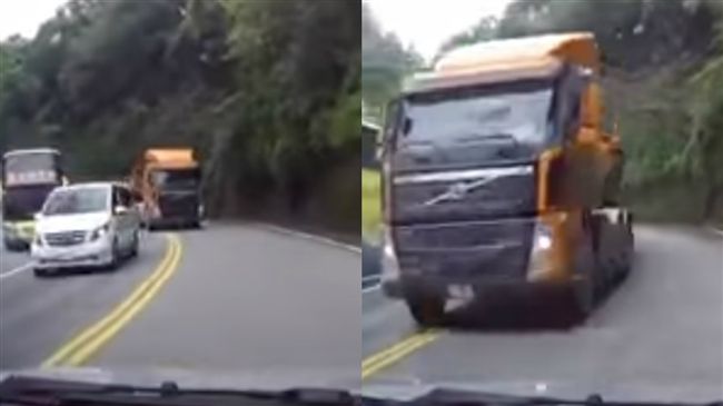 蜜月環島！夫妻差點被砂石車「完結」