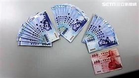 周男進入基隆一家加油站，拿寶特瓶佯裝購買汽油，再亮刀恐嚇工讀生，搶走收銀機裡的5萬元現金，警方24小時便宣告破案，並追回2萬7千元，訊後將周男依強盜罪送辦（翻攝畫面）