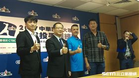 ▲中華職棒與佛州分校共同舉辦投手訓練營記者會，左起秘書長彭勝賢、會長吳志揚、分校校長Randy Sullivan與王建民。（圖／記者蕭保祥攝）