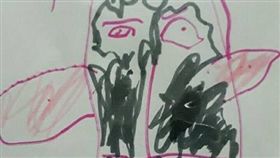 小孩,媽媽,畫畫,作業,黑色,敷臉　圖／翻攝自臉書爆料公社官網