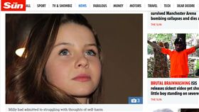 愛爾蘭,米莉,Milly Tuomey(太陽報 https://www.thesun.co.uk/news/5041133/tragic-girl-11-unhappy-with-how-she-looked-posted-haunting-instagram-diary-detailing-her-plan-to-die-before-suicide/）