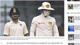 印度,斯里蘭卡,球員,空氣,健康,有害細懸浮微粒,空污,嘔吐,PM2.5http://www.hindustantimes.com/india-vs-sri-lanka-2017/players-vomited-due-to-delhi-pollution-sri-lanka-coach-nic-pothas/story-DxORyP56IKKhqPYOlVUVrK.html