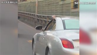 神準！車頂飲料精準掉入駕駛座