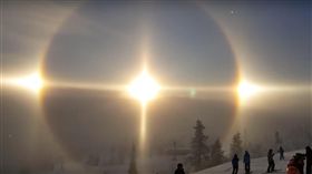 日暈,折射,星芒,Vemdalen,Ludvig Lundin,奇景,瑞典,太陽,照片 圖／翻攝自YouTube https://goo.gl/XZSKX8