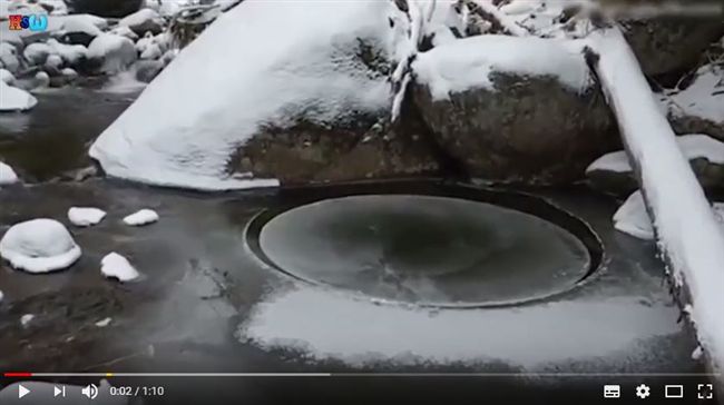 雪山驚見神秘「冰碟」　如魔法般自轉
