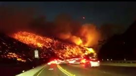 美國,洛杉磯,湯瑪士野火,高速公路,野火,森林大火(推特)