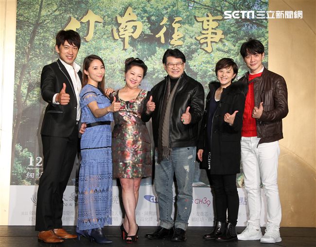 大愛「竹南往事」演員韓瑜、李政穎、楊慶煌、傅小芸、陳熙鋒、柯素雲等，出席上檔記者會。（記者邱榮吉/攝影）