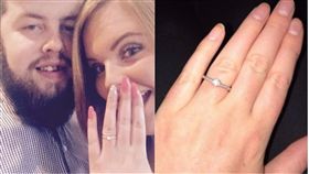 新婚,婚戒,訂婚,沙灘,海邊,大海撈針,Christie Campbell,Calum Campbell,Mohammed Kahn,金屬探測儀,西班牙,英國　圖／翻攝自Christie Campbell臉書　https://goo.gl/c6N77n