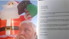  澳洲一名51歲爸爸卡拉格漢（Stephen Callaghan），日前得知小6女兒盧比（Ruby）在學校受到「性別歧視」，讓他氣的寫信給校長諷刺，「我以為我在1968年呢！」掀起不少家長熱議。（圖／翻攝自卡拉格漢推特）
