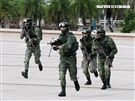 國防部博愛營區實施直升機落地訓練，由陸航黑鷹直升機反特攻、特戰小組實施空中突擊作戰操演，空軍海鷗救護直升機實施傷患吊掛急救操演。（記者邱榮吉/攝影）