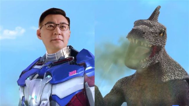 江啟臣化身超人　誓言KO空污惡龍