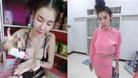 泰國網紅持違禁品遭逮，素顏和平常照片落差大，網友驚呼。（圖／翻攝Manussaya Yaowarat臉書）